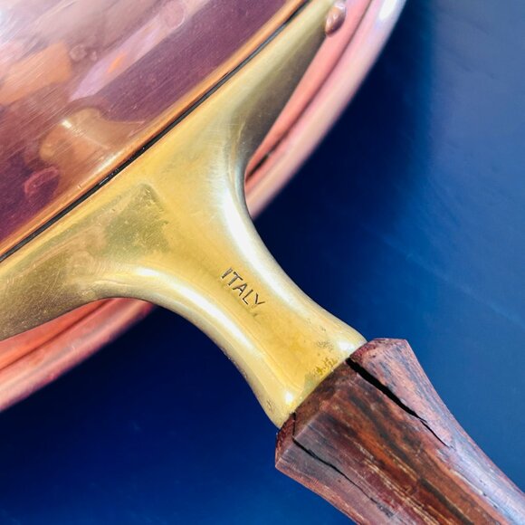 Vintage MCM Copper & Brass Skillet Dish Set - Picture 9 of 13